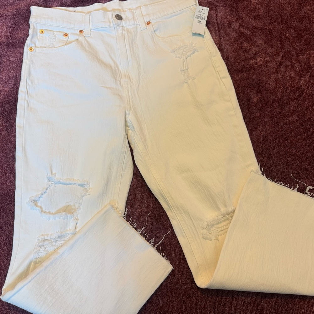 GAP Women's Boyfriend Jeans in Off-White